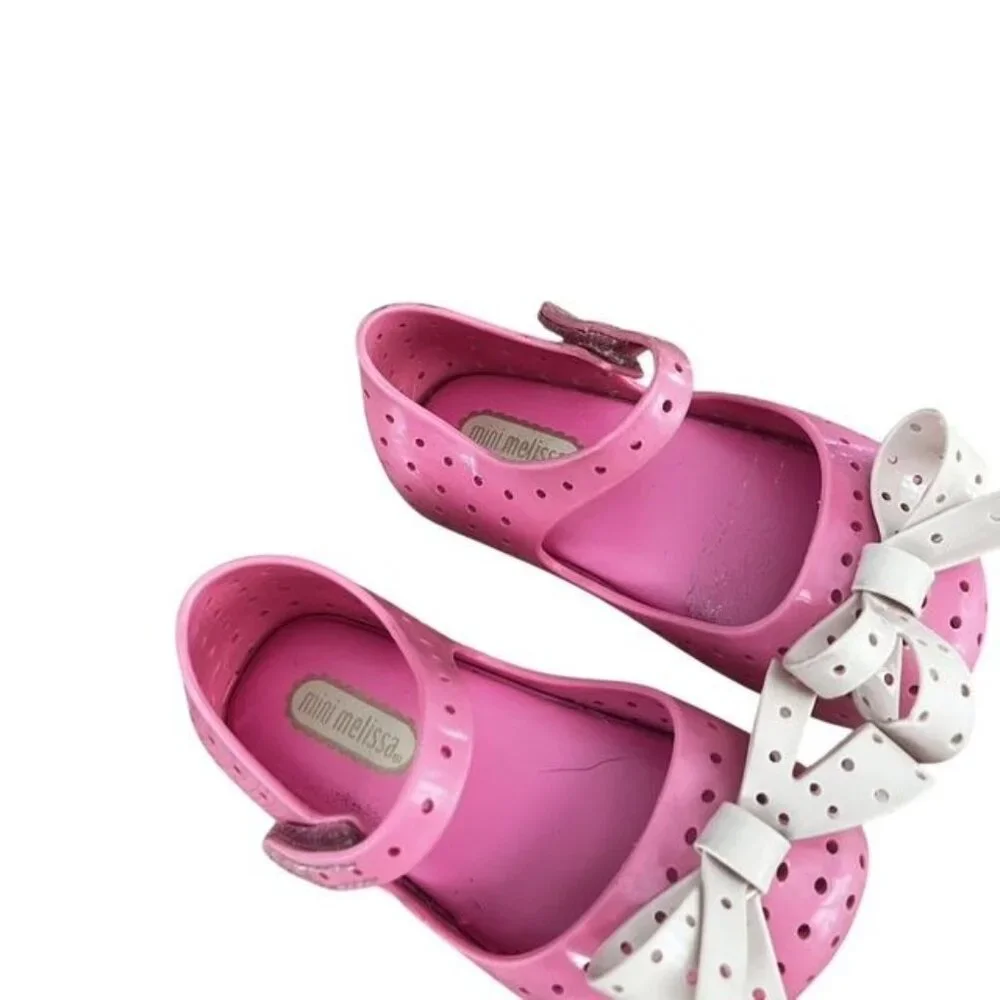 Mini Melissa Mini Furadinha XI Pink Ballet Flats Toddler Size 7
